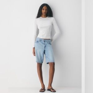 Aritzia Light Gray Ribbed Top